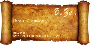 Boza Zsombor névjegykártya
